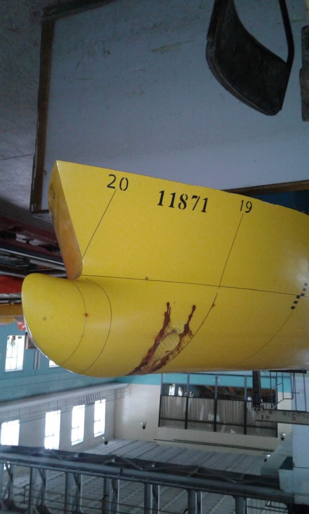 Figure 1. Front part of the ship model used for testing » GASVESSEL