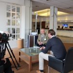 Coordinator Loris Cok during the interview with film crew AV Creations, being interviewed by Alessia Di Loreto, PNO