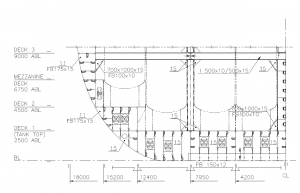Figure 3: Cargo zone transverse section: structural detail